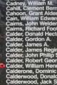 Calder William Henry naam op Memorial Wall